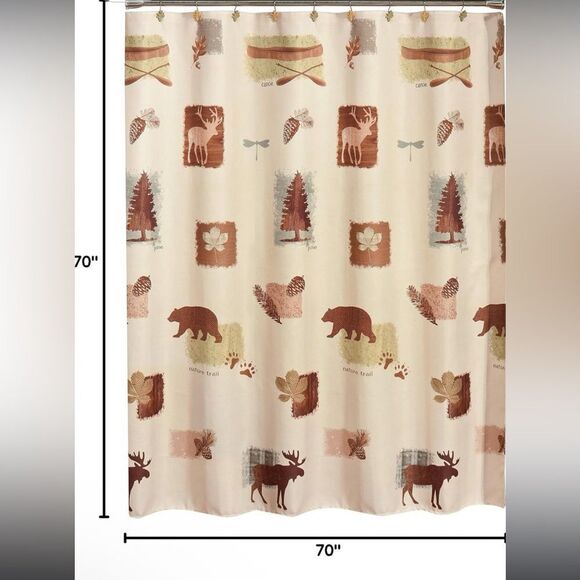 SKL Home Yellowstone Nature's Trail Shower Curtain Rustic Wildlife - Picture 5 of 5